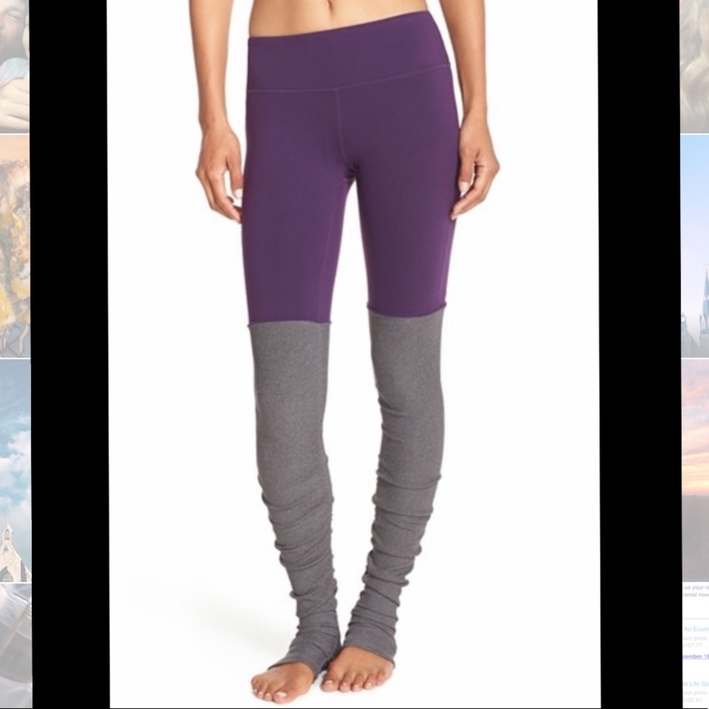 Alo Yoga Goddess Warrior purple leggings